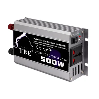 Car Pure Sine Wave Power Inverter 500w DC 24V TO AC 220V 1000W Peak Power Converter USB Socket For Solar Panel Auto Car Inverter
Car Pure Sine Wave Power Inverter 500w DC 24V TO AC 220V 1000W Peak Power Converter USB Socket For Solar Panel Auto Car Inverter