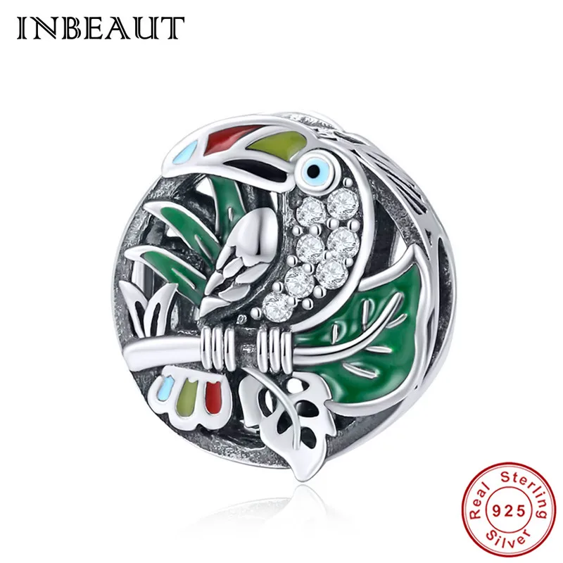 INBEAUT Real 925 Sterling Silver Green Leaf Tree White CZ Parrot Bird Charm Beads fit Trendy Bracelet Female Jewelry Making
INBEAUT Real 925 Sterling Silver Green Leaf Tree White CZ Parrot Bird Charm Beads fit Trendy Bracelet Female Jewelry Making