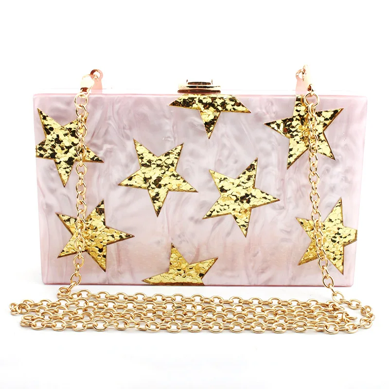 New Fashion Flash Star Women Bag Acrylic Evening Clutch Bag Small Party Minaudiere Chain Handbags Purse Wedding Bag Bolsa Female
New Fashion Flash Star Women Bag Acrylic Evening Clutch Bag Small Party Minaudiere Chain Handbags Purse Wedding Bag Bolsa Female