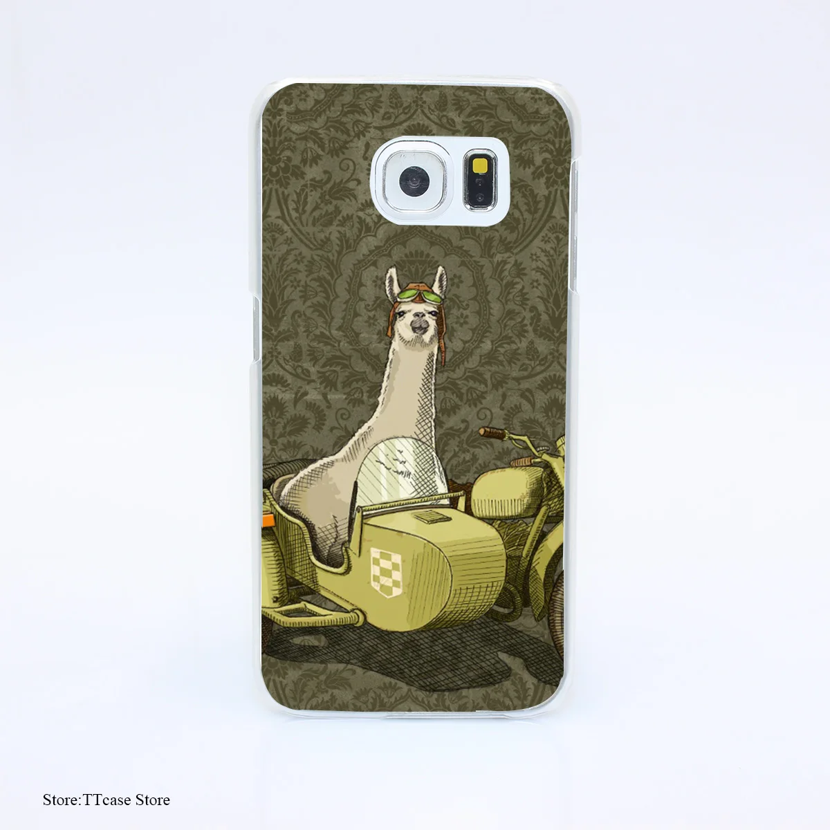 2979G Sidecar Llama Print Hard Transparent font b Case b font Cover for Galaxy S3 S4