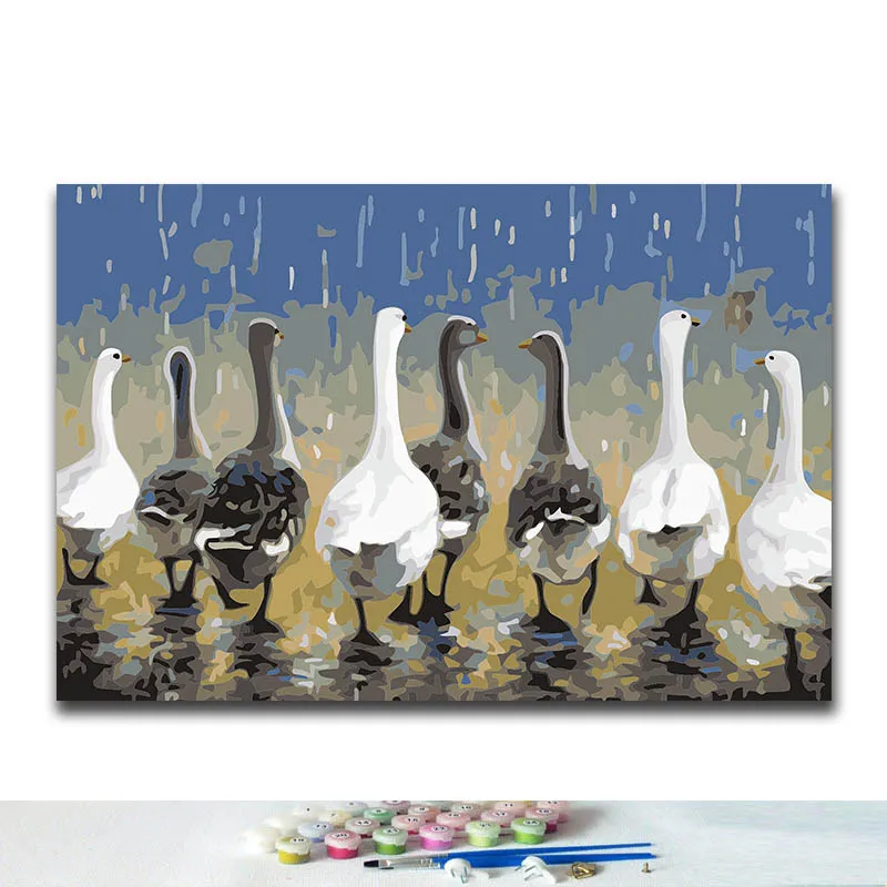DIY Coloring paint by numbers Walking duck paintings by numbers with kits 40x50 framed
DIY Coloring paint by numbers Walking duck paintings by numbers with kits 40x50 framed