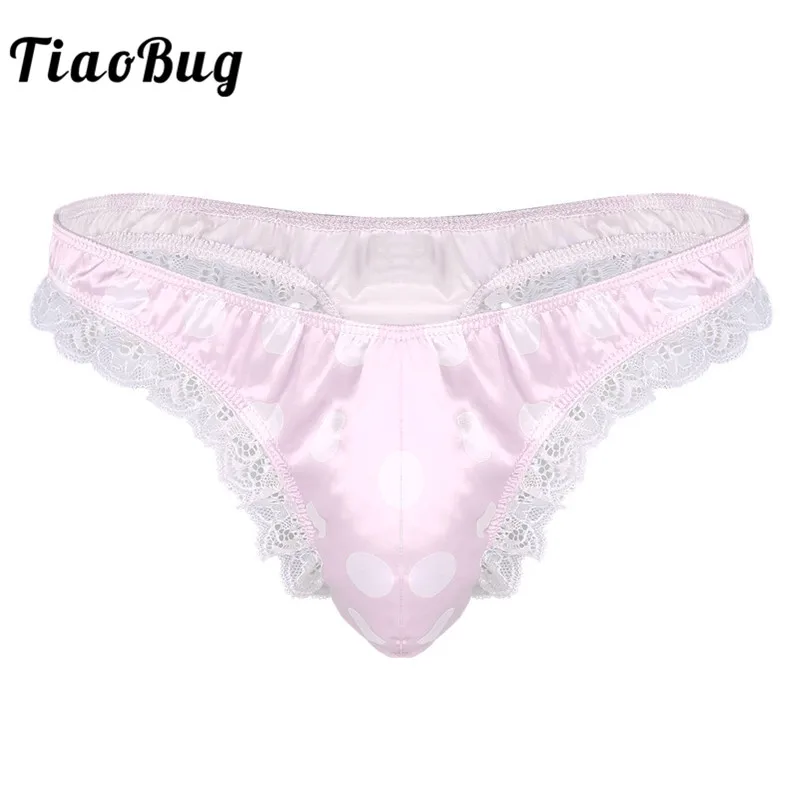 TiaoBug Mens Lingerie Shiny Low Rise Gay Ruffle Lace Polka Dots Bikini G-string Thong Underwear Sexy Sissy Panties Tanga
TiaoBug Mens Lingerie Shiny Low Rise Gay Ruffle Lace Polka Dots Bikini G-string Thong Underwear Sexy Sissy Panties Tanga