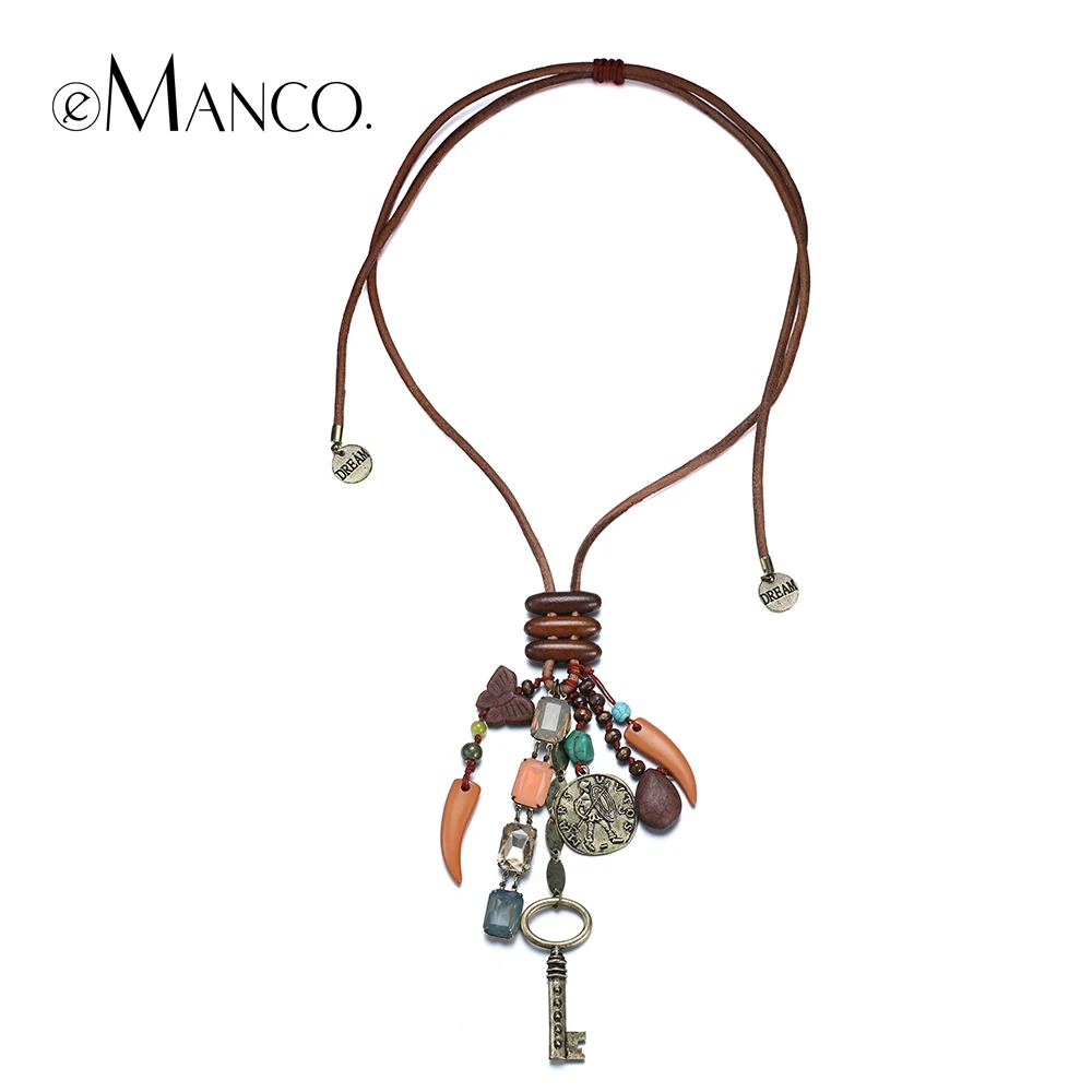 eManco Retro key pendant necklace for women handmade vintage adjustable long leather acrylic alloy accessories necklaces NL13543
eManco Retro key pendant necklace for women handmade vintage adjustable long leather acrylic alloy accessories necklaces NL13543