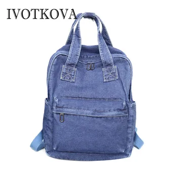 IVOTKOVA New School Backpack Fashion Denim Women Backpacks Hot Sale Rucksack for Female Casual Mochila Daily Shopping Bags
IVOTKOVA New School Backpack Fashion Denim Women Backpacks Hot Sale Rucksack for Female Casual Mochila Daily Shopping Bags