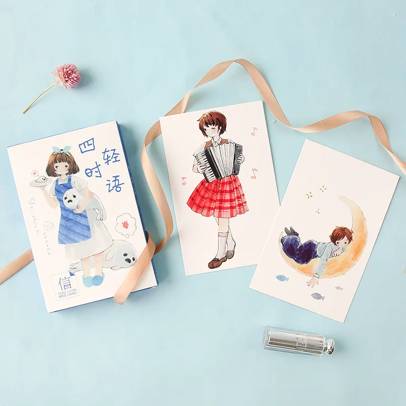 30 Sheets/Set Four Seasons Girl Postcard/Greeting Card/Message Card/Birthday Letter Envelope Gift Card
30 Sheets/Set Four Seasons Girl Postcard/Greeting Card/Message Card/Birthday Letter Envelope Gift Card