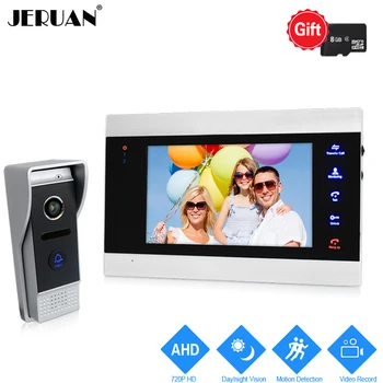 

JERUAN 720P 7 inch Video Door Phone Doorbell Unlock Intercom System Record Monitor +1.0MP HD COMS Camera With Motion Detection