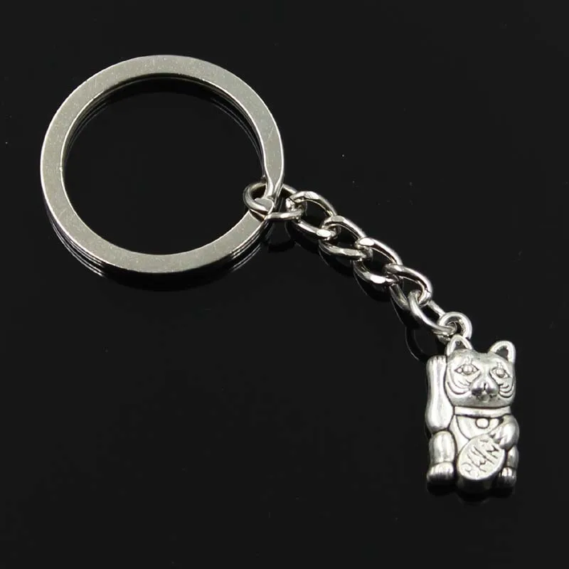 new fashion men 30mm keychain DIY metal holder chain vintage lucky cat 23x11mm silver pendant Gift
new fashion men 30mm keychain DIY metal holder chain vintage lucky cat 23x11mm silver pendant Gift