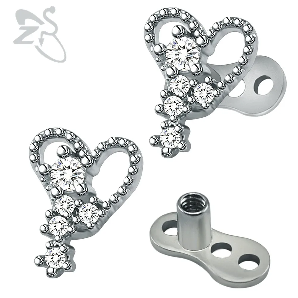 Heart Crystal Unique Top Design Dermal Anchor Piercings Internally Threaded Dermal Skin Diver Surface Piercing Jewelry For Women
Heart Crystal Unique Top Design Dermal Anchor Piercings Internally Threaded Dermal Skin Diver Surface Piercing Jewelry For Women