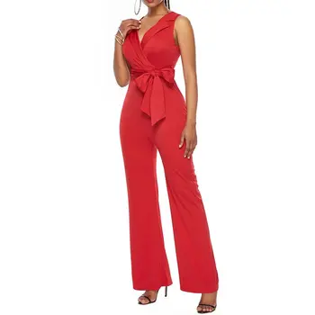 Office Long Jumpsuit Women Elegant Lace Up Slim V Neck Sexy Club Red Casual Overalls Wide Leg Pants Black Work Female Jumpsuits
Office Long Jumpsuit Women Elegant Lace Up Slim V Neck Sexy Club Red Casual Overalls Wide Leg Pants Black Work Female Jumpsuits