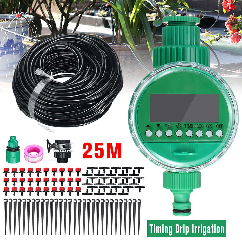 25M DIY Micro Drip Irrigation System Garden Drip Irrigation Plant Self Automatic Watering Timer Hose Kits With 30pcs Dripper
25M DIY Micro Drip Irrigation System Garden Drip Irrigation Plant Self Automatic Watering Timer Hose Kits With 30pcs Dripper