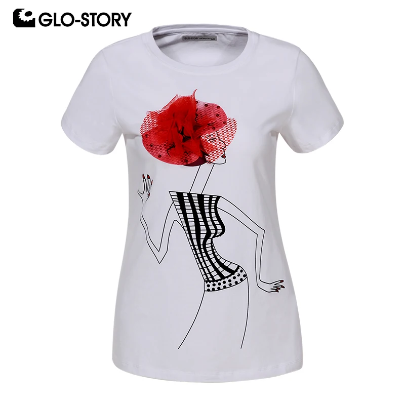 GLO-STORY 2019 New Women Fashion Lace Appliques Character Print Short Sleeve T-Shirts Summer Tops Women's Clothing WPO-8152
GLO-STORY 2019 New Women Fashion Lace Appliques Character Print Short Sleeve T-Shirts Summer Tops Women's Clothing WPO-8152