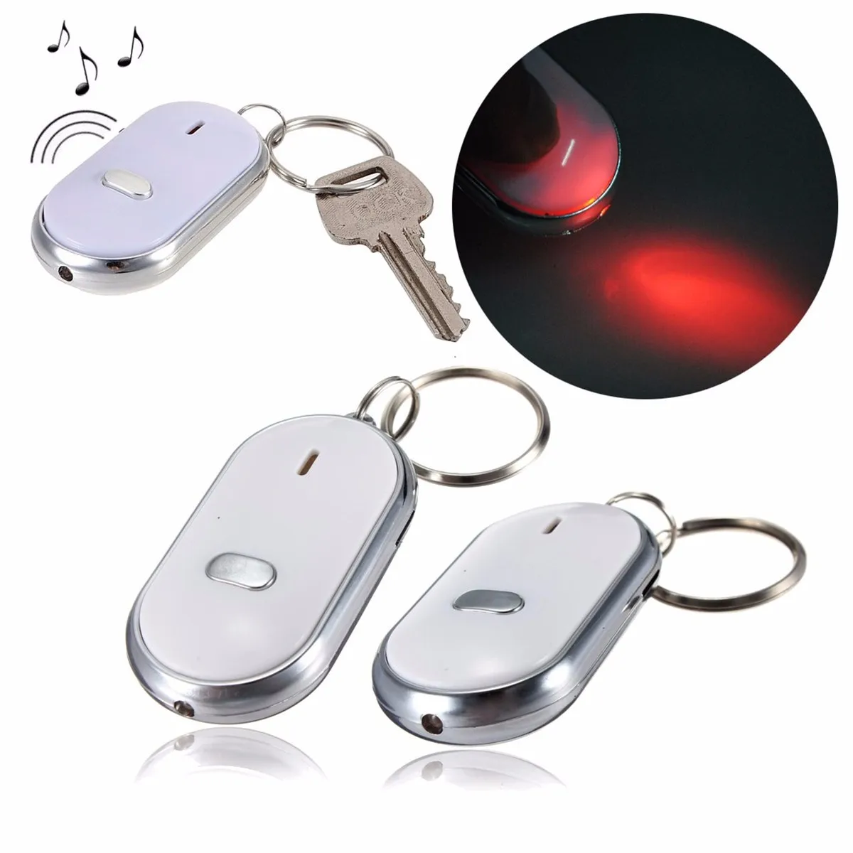 1PCs LED Light Torch Remote Sound Control Lost Key Finder Locator Locator Keychain Keyring With Whistle Claps
1PCs LED Light Torch Remote Sound Control Lost Key Finder Locator Locator Keychain Keyring With Whistle Claps