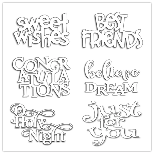 6 Types Letter Words Set Frame Metal Cutting Dies Stencils for DIY Scrapbooking/photo album Decorative Embossing DIY Paper Cards
6 Types Letter Words Set Frame Metal Cutting Dies Stencils for DIY Scrapbooking/photo album Decorative Embossing DIY Paper Cards
