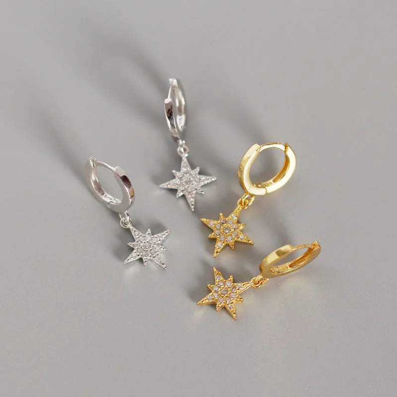 WTLTC 925 Sterling Sliver North Star CZ Hoop Earrings for Women Shiny Starburst Small Earrings Dainty Drop Huggie Earrings Charm
WTLTC 925 Sterling Sliver North Star CZ Hoop Earrings for Women Shiny Starburst Small Earrings Dainty Drop Huggie Earrings Charm