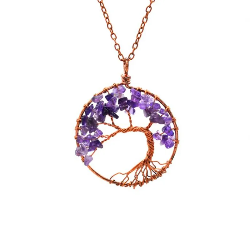 18 color 7 Chakra Tree Of Life Pendant Necklace Copper Crystal Natural Stone Necklace Quartz Stones Pendant Women Christmas Gift
18 color 7 Chakra Tree Of Life Pendant Necklace Copper Crystal Natural Stone Necklace Quartz Stones Pendant Women Christmas Gift