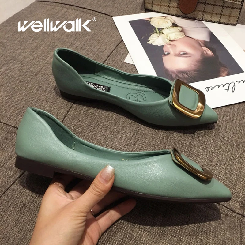 Wellwalk Elegant Ladies Flat Shoes Women Square Buckle Ballerinas Summer Ballet Flats Moccasins Pointed Toe Dress Korean Shoes
Wellwalk Elegant Ladies Flat Shoes Women Square Buckle Ballerinas Summer Ballet Flats Moccasins Pointed Toe Dress Korean Shoes