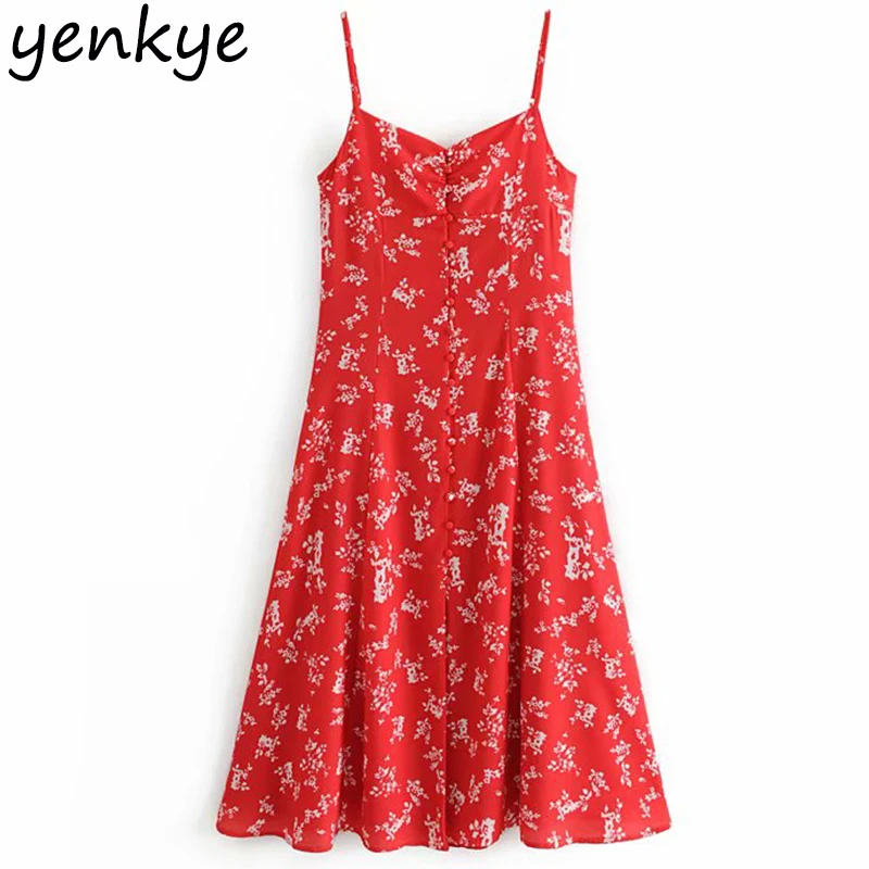 2019 Women Front Button Floral Print Sexy Sling Dress Elegant Lady Backless V Neck Sleeveless A-line Midi Chiffon Dress Summer
2019 Women Front Button Floral Print Sexy Sling Dress Elegant Lady Backless V Neck Sleeveless A-line Midi Chiffon Dress Summer