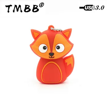 

2020 New Fast 3.0 Cartoon Fox USB Flash Drives 64GB Mini Pendrive 8GB/16GB/32G/128G/256G Memory Stick Pen Drive Flash disk Gifts