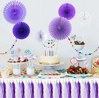 9Pcs DIY Paper Tissue Paper Fan and Tissue tassels Garland White Lavender Purple for Birthday Wedding Party Wall Hanging Decor
9Pcs DIY Paper Tissue Paper Fan and Tissue tassels Garland White Lavender Purple for Birthday Wedding Party Wall Hanging Decor