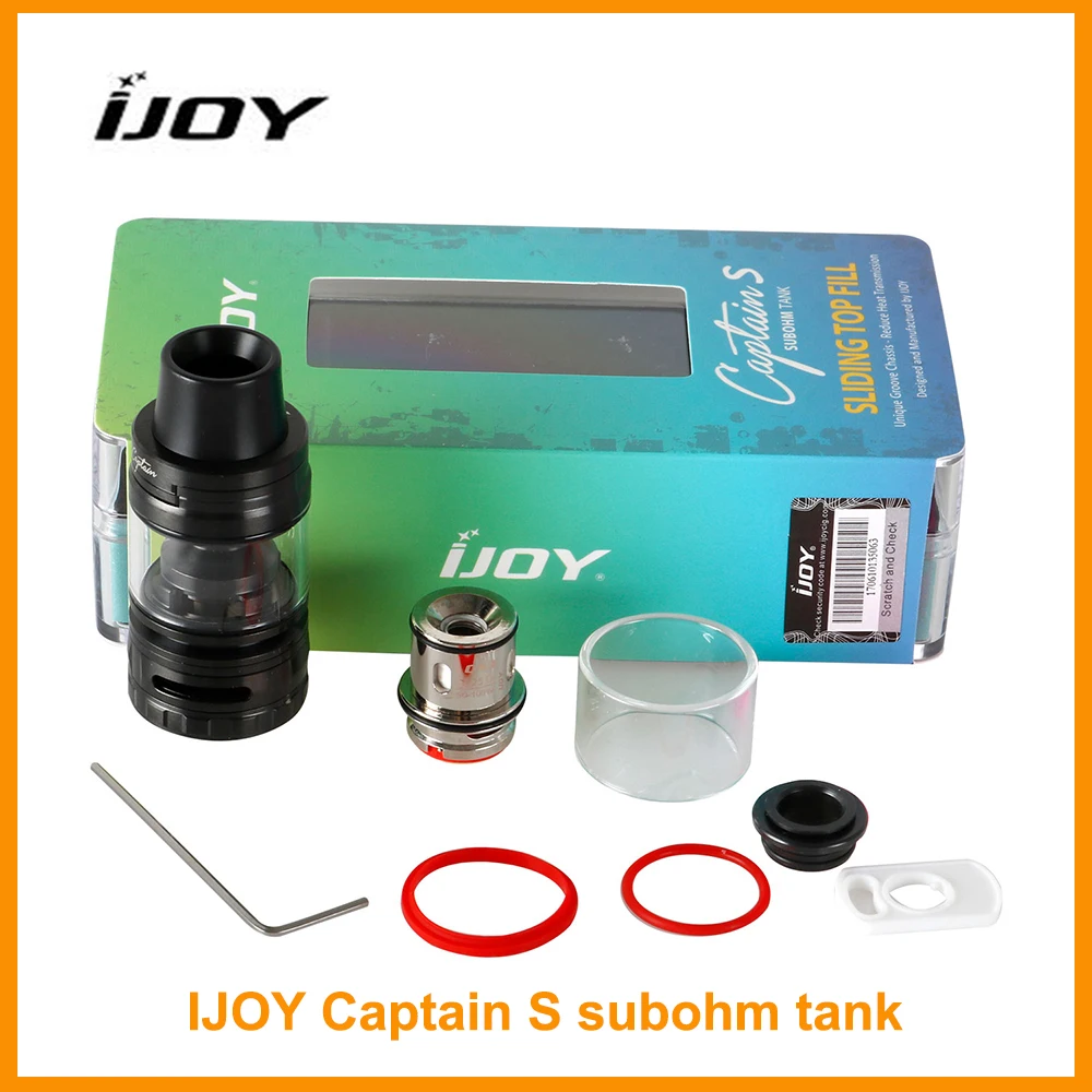 Original IJOY Captain S Subohm Tank With 4ml Eliquid Capacity Replacement Coil Atomizer Tank Top Filling Electronic Cigarette
Original IJOY Captain S Subohm Tank With 4ml Eliquid Capacity Replacement Coil Atomizer Tank Top Filling Electronic Cigarette