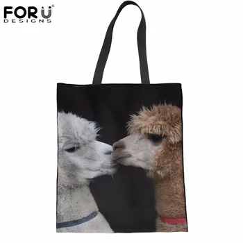 FORUDESIGNS Handbags Women Luxury Tote Bags 2018 3D Animal Alpaca Print Women's Recycle Canvas Shopper Bags Beach Crossbody Bags
FORUDESIGNS Handbags Women Luxury Tote Bags 2018 3D Animal Alpaca Print Women's Recycle Canvas Shopper Bags Beach Crossbody Bags