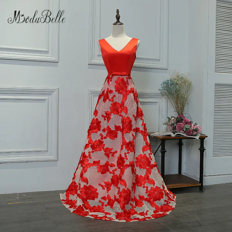 Modabelle Red/Black A-Line Backless Dress Gala Gowns Elegant V-Neck Long Prom Dress Lace Satin Plus Size Prom Dresses 2017
Modabelle Red/Black A-Line Backless Dress Gala Gowns Elegant V-Neck Long Prom Dress Lace Satin Plus Size Prom Dresses 2017