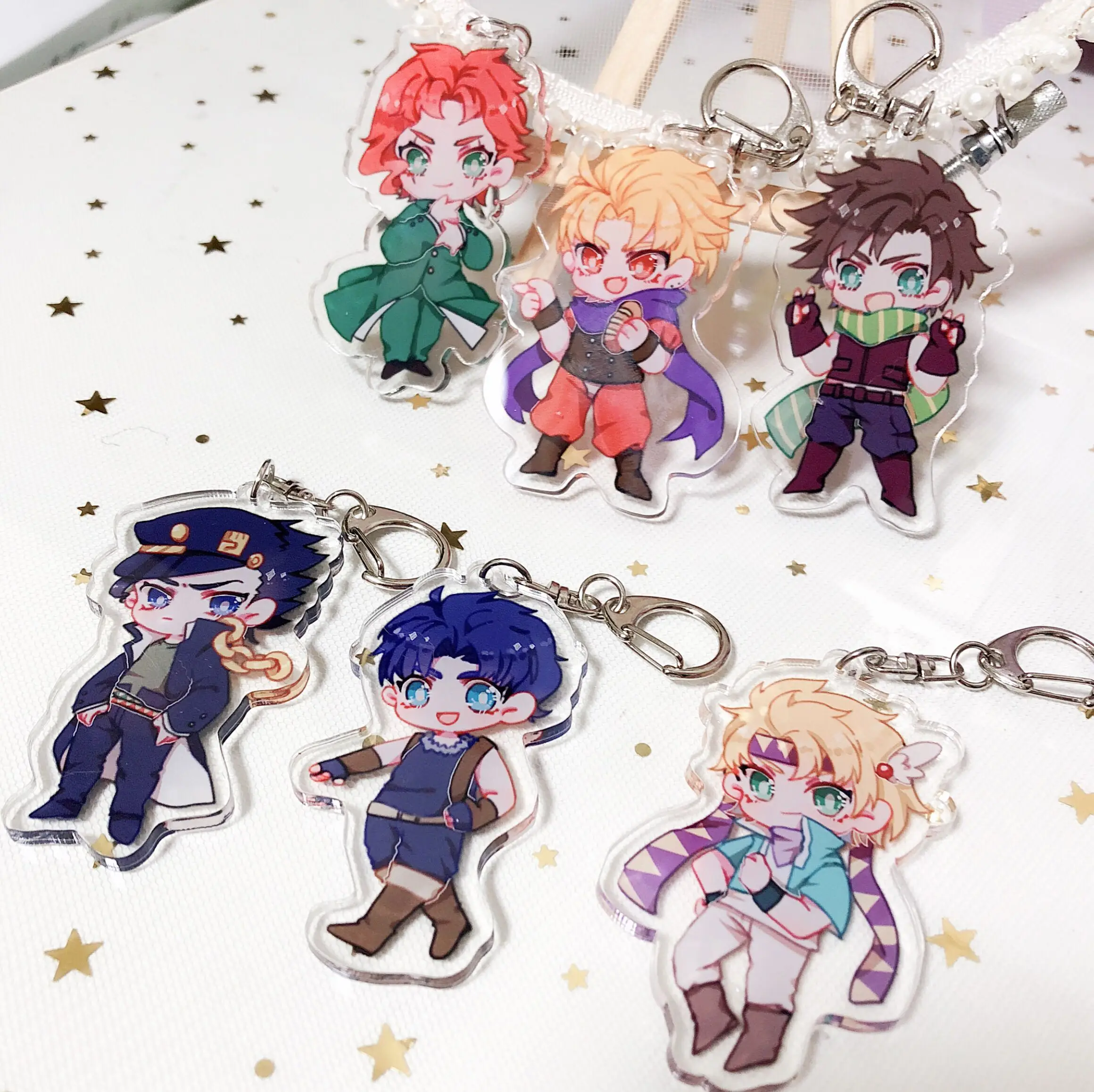 Anime JOJO's Bizarre Adventure Caesar Kakyoin Joseph Joesta Kujo Keychain Cosplay Acrylic Figure Keyring Pendant Xmas Gifts
Anime JOJO's Bizarre Adventure Caesar Kakyoin Joseph Joesta Kujo Keychain Cosplay Acrylic Figure Keyring Pendant Xmas Gifts