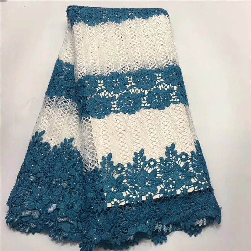 Wholesales 2019 Popular latest High quality African guipure cord lace With Stones fabric for US Party Long Dresses
Wholesales 2019 Popular latest High quality African guipure cord lace With Stones fabric for US Party Long Dresses