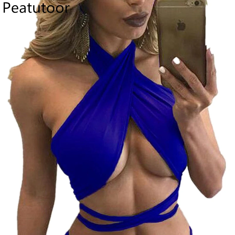 Sexy Women Crop Top 2018 Summer Cross Straps Tops Ladies Nightclubs Elastic Vest Camisole Candy Color Halter Wrapped Feminino
Sexy Women Crop Top 2018 Summer Cross Straps Tops Ladies Nightclubs Elastic Vest Camisole Candy Color Halter Wrapped Feminino