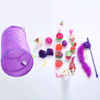 17Pcs/Set Pet Cat Toy Kit Cat Tunnel Funny Cat Stick Sponge Ball Tumbler Cat Interactive Toys Randomly Color
17Pcs/Set Pet Cat Toy Kit Cat Tunnel Funny Cat Stick Sponge Ball Tumbler Cat Interactive Toys Randomly Color