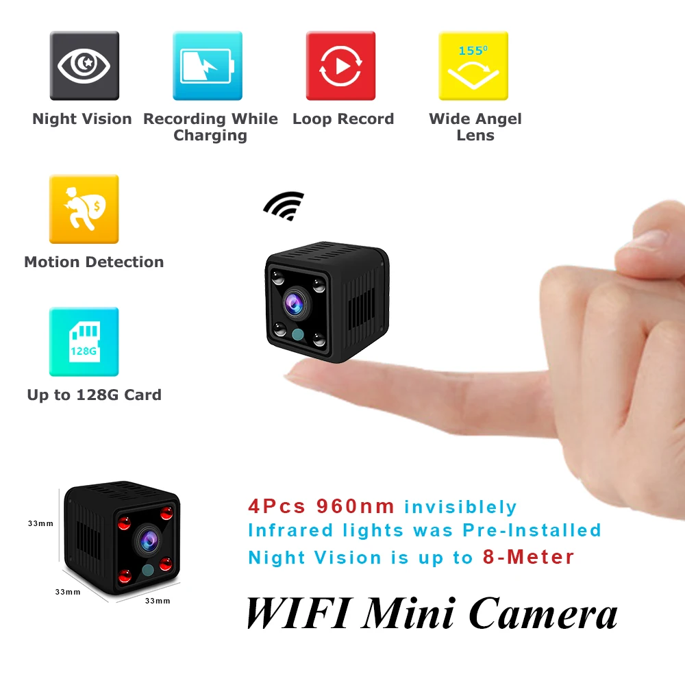Mini Camera HD Camcorder IP Camera 1080P Sensor Night Vision WIFI Camera Remote Monitor small Camera Wireless Surveillance Cam
Mini Camera HD Camcorder IP Camera 1080P Sensor Night Vision WIFI Camera Remote Monitor small Camera Wireless Surveillance Cam