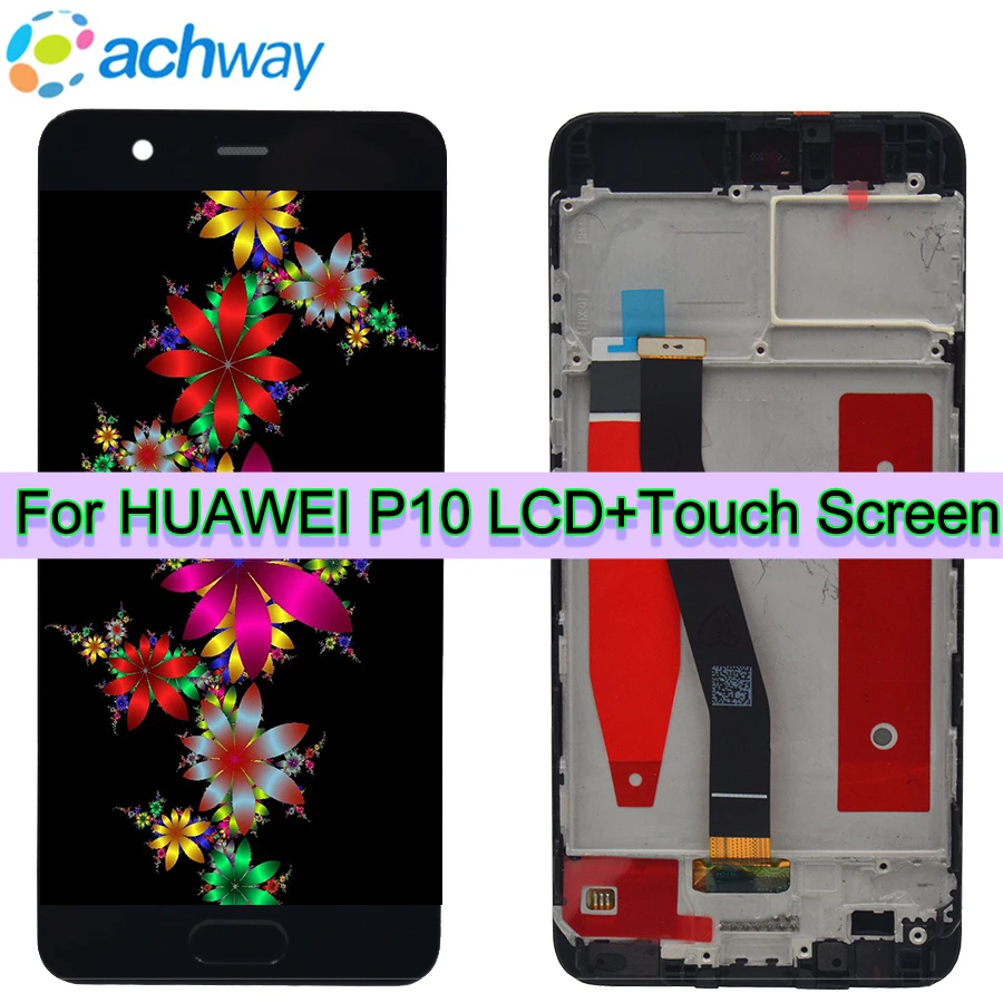 Huawei P10 LCD Display Touch Screen Digitizer For 5.1 Huawei P10 LCD With Frame VTR L10 L29 Home Button Fingerprint Replacement (1)