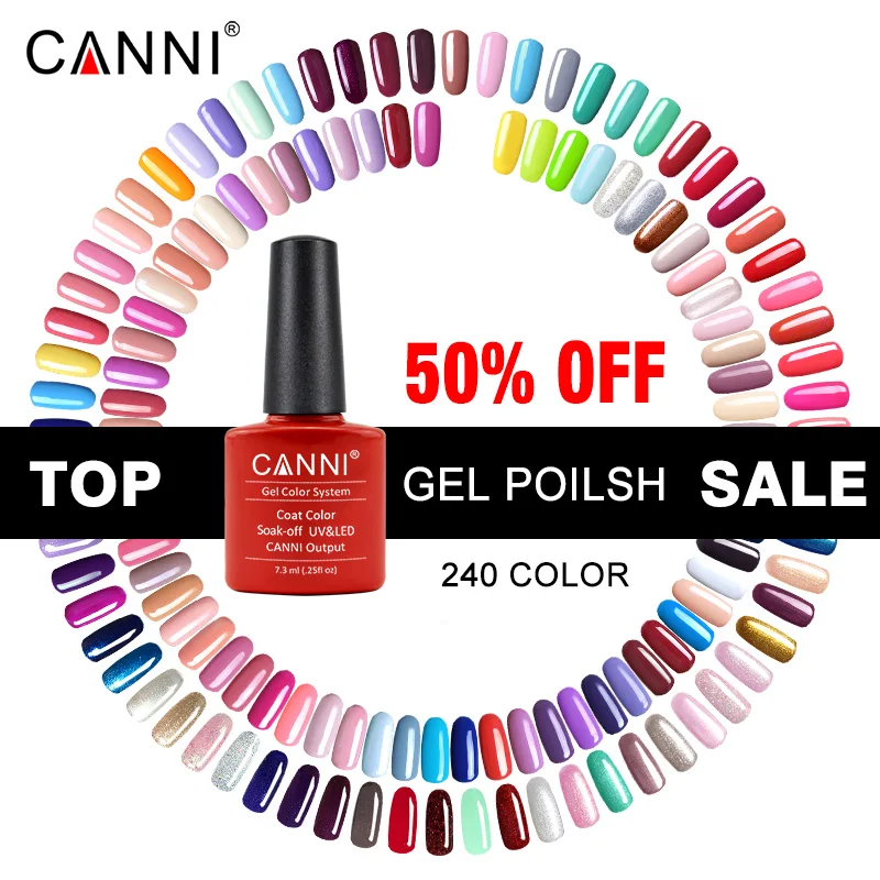 240 Colors/lot CANNI Soak Off Gel Nail Polish 7.3ml LED UV Color Gel Lacquer Nail Art Salon LED Lamp Curing UV Gel Nail Polish
240 Colors/lot CANNI Soak Off Gel Nail Polish 7.3ml LED UV Color Gel Lacquer Nail Art Salon LED Lamp Curing UV Gel Nail Polish