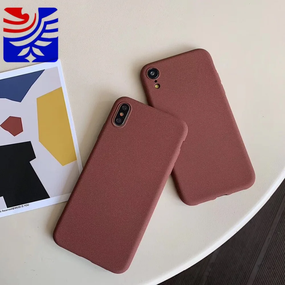 PEIPENG Simple scrub Silica gel soft shell For iPhone 7 7Plus 6 6S 6Plus 8 8Plus X XR XS Max TPU Anti-fall lovely Phone Case02