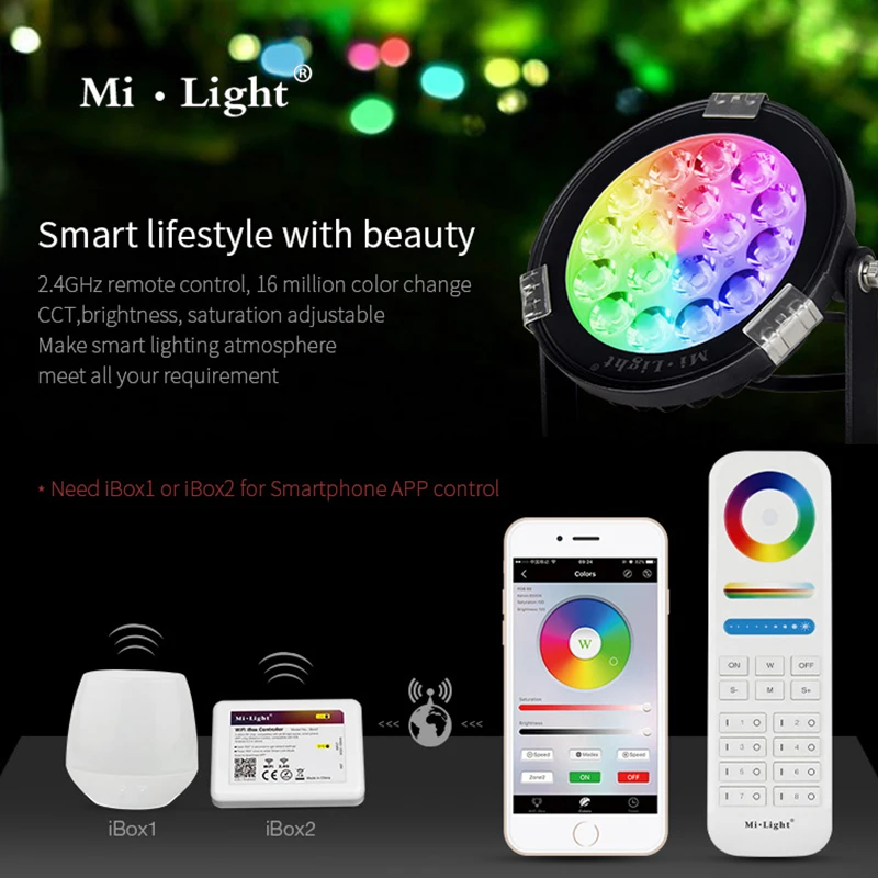 MiLight FUTC02 IP65 Waterproof 9W RGB+CCT Lawn Light AC 110V - 220V Outdoor Garden Lighting use 2.4G WIFI wireless control 
MiLight FUTC02 IP65 Waterproof 9W RGB+CCT Lawn Light AC 110V - 220V Outdoor Garden Lighting use 2.4G WIFI wireless control