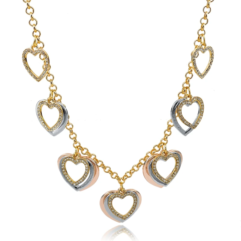 

MELIHE Big Crystal Heart Statement Necklace For Women Gold Link Chain Choker Necklaces & Pendants Collares 2019 Sne150868106