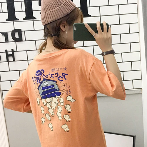 Japanese Letter Printed Casual Cartoon Simple All Match 2019 Summer New Arrival Hot Sale Oversize Loose All Match Top T-shirts
Japanese Letter Printed Casual Cartoon Simple All Match 2019 Summer New Arrival Hot Sale Oversize Loose All Match Top T-shirts
