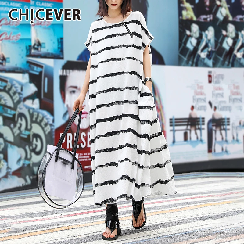 CHICEVER Summer Casual Loose Female Dresses Short Sleeve Striped Zipper Patchwork Hem Asymmetrical The Dress Women Fashion New
CHICEVER Summer Casual Loose Female Dresses Short Sleeve Striped Zipper Patchwork Hem Asymmetrical The Dress Women Fashion New