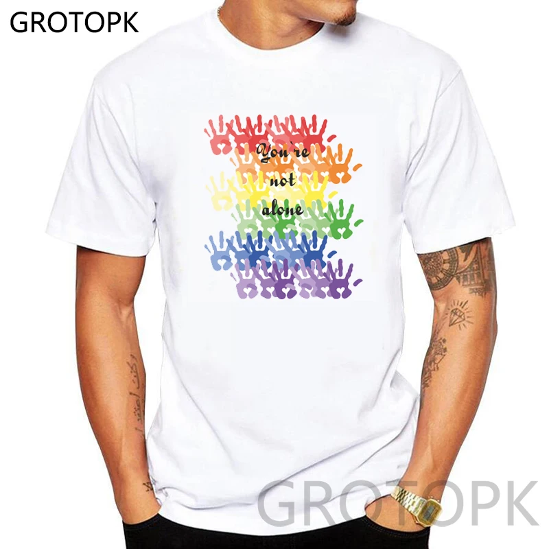 Pride Lgbt Gay Lesbian Rainbow T Shirt Men/Women Summer Cotton T-shirt You're Not Alone Prints Harajuku Tshirt Couple Clothes
Pride Lgbt Gay Lesbian Rainbow T Shirt Men/Women Summer Cotton T-shirt You're Not Alone Prints Harajuku Tshirt Couple Clothes
