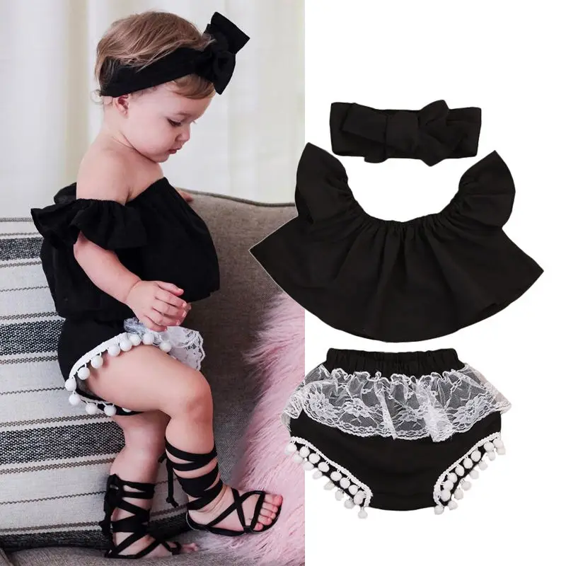 2017 Fashion Newest Summer Baby Sets 3Pcs Infant Baby Girl Clothes Set Off Shoulder Top T-Shirt+Shorts Pants 3PCS Outfits Lace 1
2017 Fashion Newest Summer Baby Sets 3Pcs Infant Baby Girl Clothes Set Off Shoulder Top T-Shirt+Shorts Pants 3PCS Outfits Lace 1
