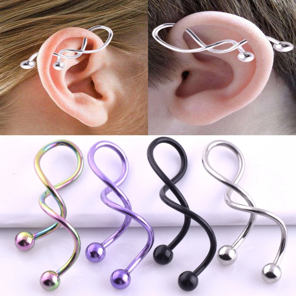4 Pcs 14G Mixed Color Stainless Steel Spiral Twist Navel Ring Bar for Women Piercing Barbell Earrings
4 Pcs 14G Mixed Color Stainless Steel Spiral Twist Navel Ring Bar for Women Piercing Barbell Earrings