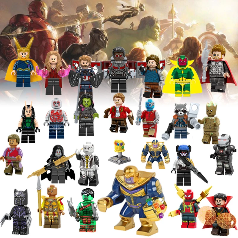 Legoingly Marvel Avengers 3 Infinity War Super Heroes Building Blocks Iron Man Thanos Thor Black Panther Falcon Hulk Figures toy
Legoingly Marvel Avengers 3 Infinity War Super Heroes Building Blocks Iron Man Thanos Thor Black Panther Falcon Hulk Figures toy