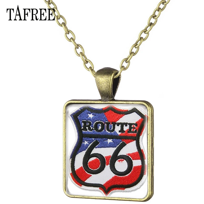 TAFREE Route 66 Signs Square Pendant Necklaces Men Women Lovers USA Routers Bronze Plated Necklace Fashion Long Chain UR31
TAFREE Route 66 Signs Square Pendant Necklaces Men Women Lovers USA Routers Bronze Plated Necklace Fashion Long Chain UR31