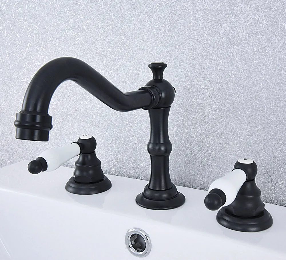 Black Oil Rubbed Brass Widespread Dual Handle Bathroom Washing Basin Mixer Taps Deck Mounted 3 Holes Lavatory Sink Faucet ahg065
Black Oil Rubbed Brass Widespread Dual Handle Bathroom Washing Basin Mixer Taps Deck Mounted 3 Holes Lavatory Sink Faucet ahg065