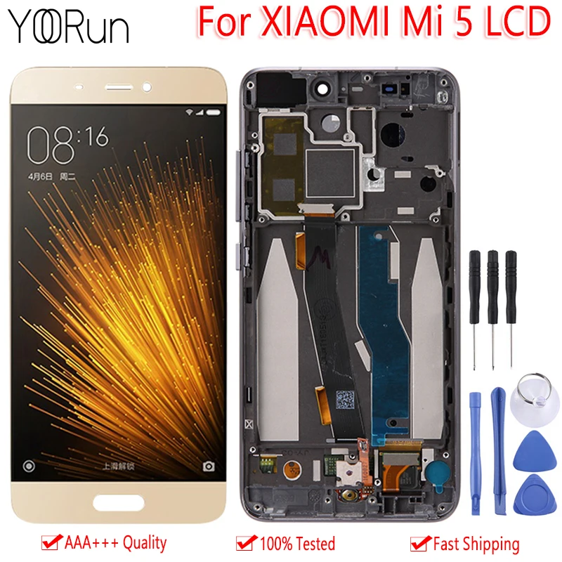 5.15" Black&White For Xiaomi Mi 5 LCD Display Touch Screen Digitizer Assembly With Frame + Fingerprint 1920*1080 Replacement
5.15" Black&White For Xiaomi Mi 5 LCD Display Touch Screen Digitizer Assembly With Frame + Fingerprint 1920*1080 Replacement