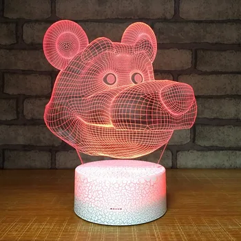 Lovely head type3D Illusion Lamp 7 Color Change Touch Switch LED Night Light Acrylic Desk lamp Atmosphere Lamp Novelty Lighting
Lovely head type3D Illusion Lamp 7 Color Change Touch Switch LED Night Light Acrylic Desk lamp Atmosphere Lamp Novelty Lighting