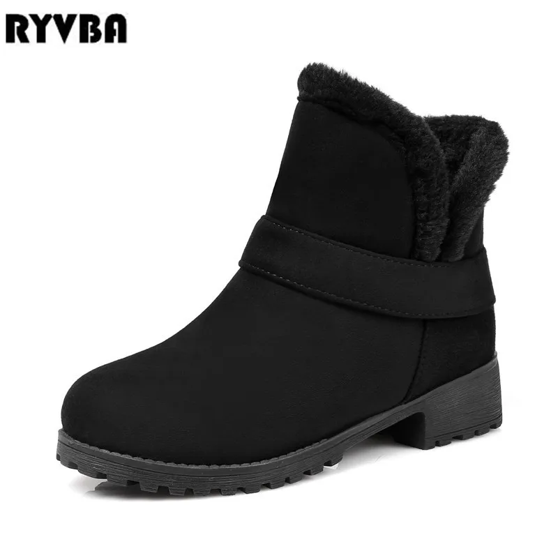 RYVBA 2019 women nubuck ankle snow boots womens winter warm plush boots for woman square heels ladies black suede casual shoes
RYVBA 2019 women nubuck ankle snow boots womens winter warm plush boots for woman square heels ladies black suede casual shoes
