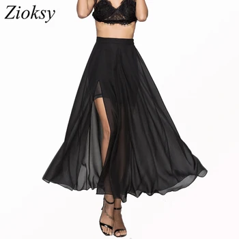 Women Split Skirt Chiffon Sexy Maxi Long Elegant Umbrella Summer Skirts Lining Femme Faldas Saia Ladies Jupe Clothing
Women Split Skirt Chiffon Sexy Maxi Long Elegant Umbrella Summer Skirts Lining Femme Faldas Saia Ladies Jupe Clothing