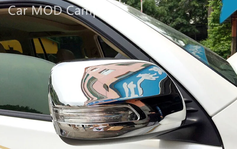 For Toyota Land Cruiser Prado FJ150 2010 2018 ABS Chrome Rearview Mirror Cover Side Mirror Trim