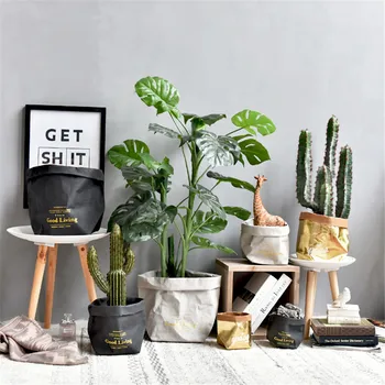 Chic Washable Kraft Paper Storage Bag Nordic Gold Black Gray Pouch Vegetable Flower Succulents Pots Plants Paper Storage Bags 
Chic Washable Kraft Paper Storage Bag Nordic Gold Black Gray Pouch Vegetable Flower Succulents Pots Plants Paper Storage Bags